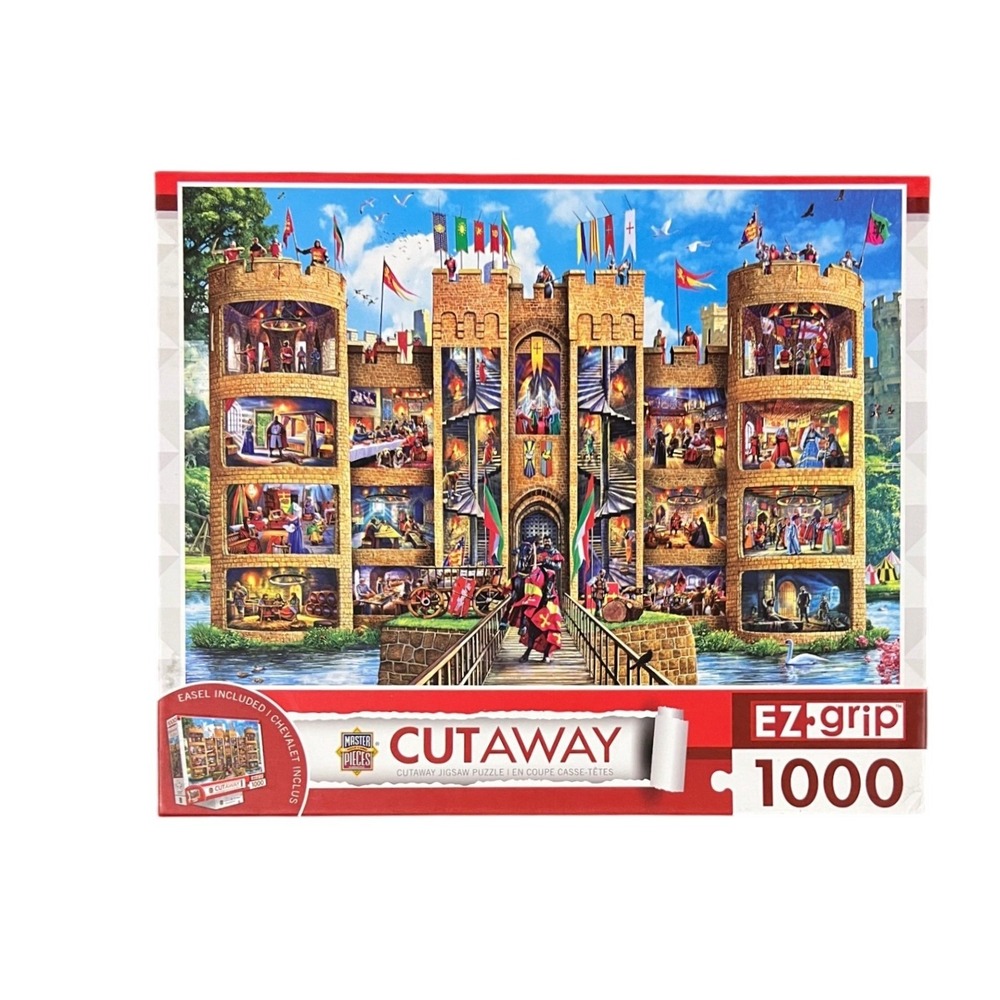 MasterPieces Steve Crisp Cutaway Castle EZ Grip 1000 Piece Jigsaw Puzzle Easel
